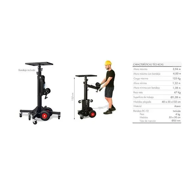 Elevador Manual 125kg a 4000mm