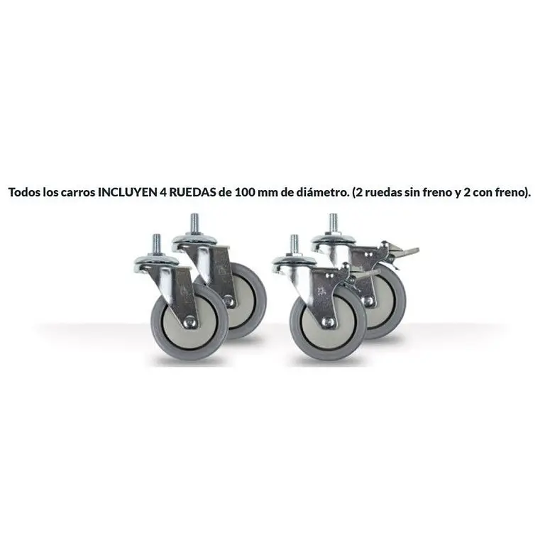 Stainless steel cart with 3 trays