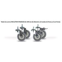 Stainless steel cart with 3 trays