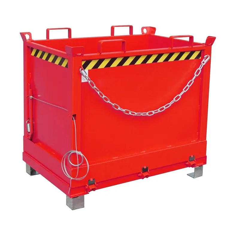 Contenedor con base Drop Away, pintado, Rojo fuego