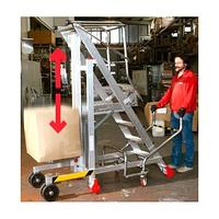 Aluminum lightweight foldable ladder with platform and rail