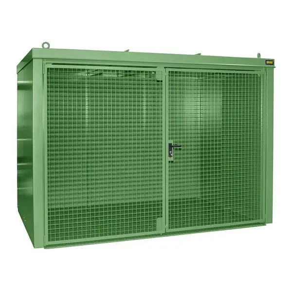 Gas cylinder storage container painted green