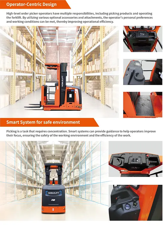 NobleLift OPH10E / 12EK 1000-1200 kg high level man-up order picker
