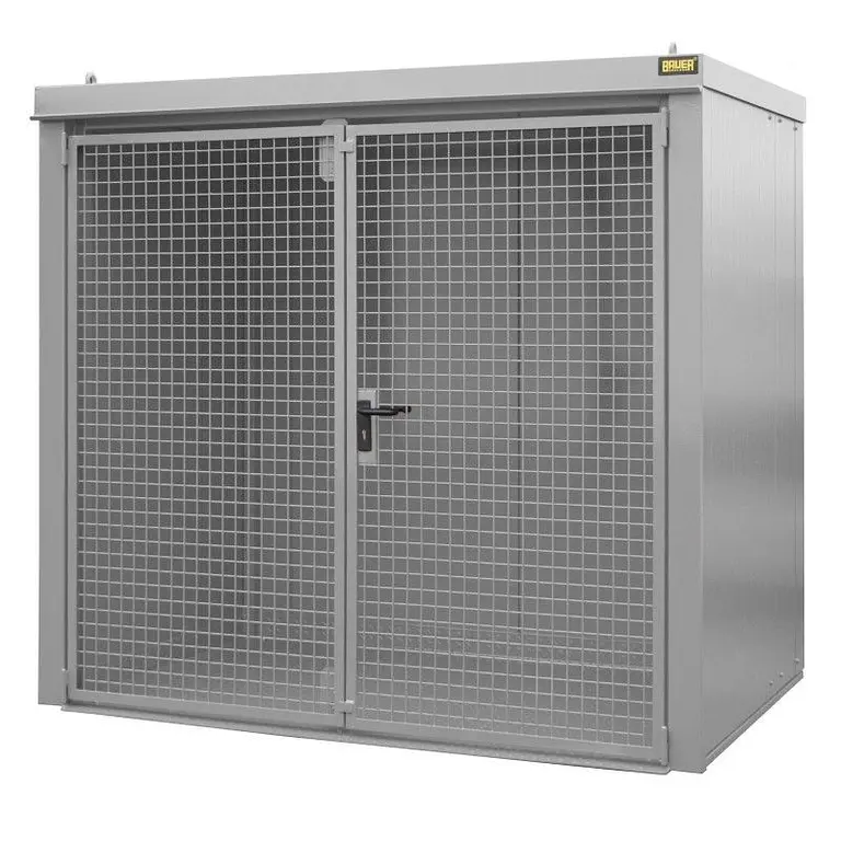 Gas cylinder storage container painted gray