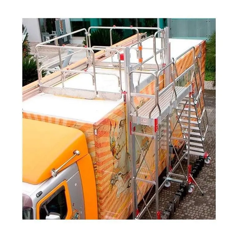 Plataforma con barandilla ajustable