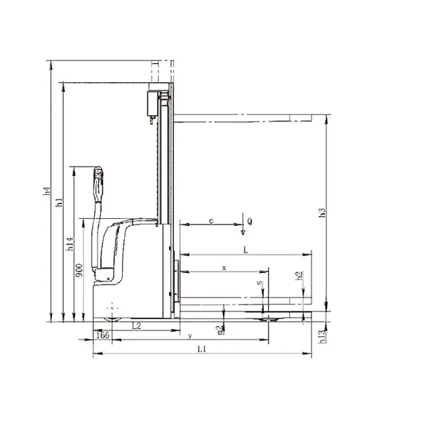 Apilador eléctrico LITIO de 2000kg con altura de elevación de 5000mm