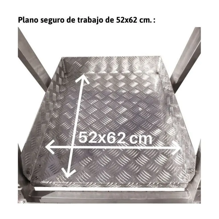 Escalera ligera de aluminio con plataforma y barandilla
