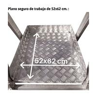 Escalera ligera de aluminio con plataforma y barandilla