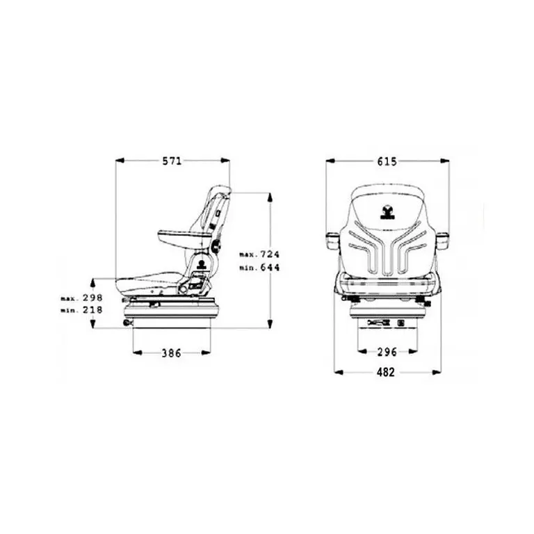 Asiento Grammer Maximo Basic para maquinaria agrícola