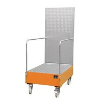 Bandeja colectora móvil con panel perforado, pintada, Amarillo naranja