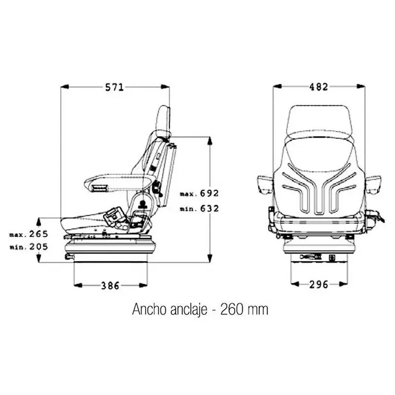 Asiento Grammer Maximo M para carretilla elevadora