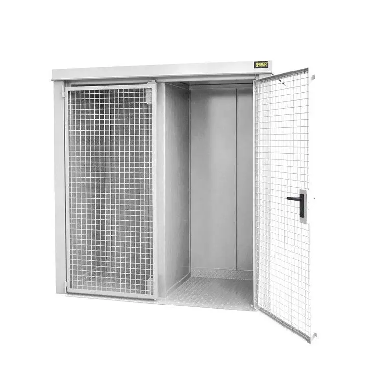 Gas cylinder storage container painted fire resistant
