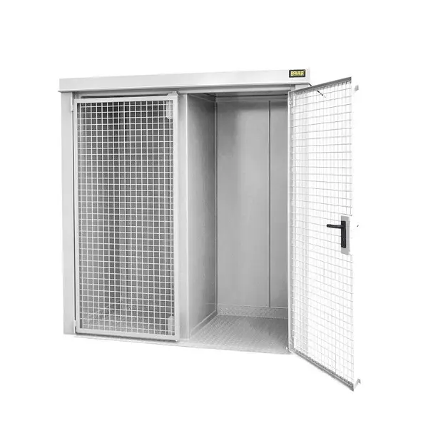 Gas cylinder storage container painted fire resistant