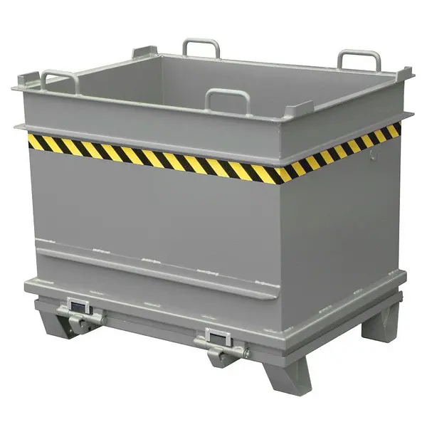 Contenedor de materiales de construcción, pintado, gris ratón