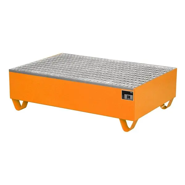 almacenamiento de tambores de 200 litros pintado en naranja amarillo