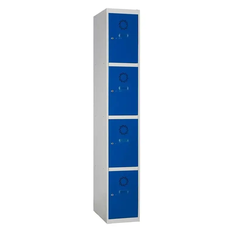 extensión de locker de 4 puertas en azul y gris
