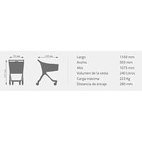 Plastic 240L supermarket and warehouse trolley