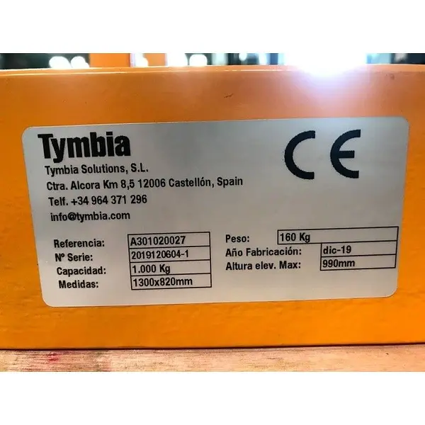 Electric scissor lift 1000kg with 990mm height