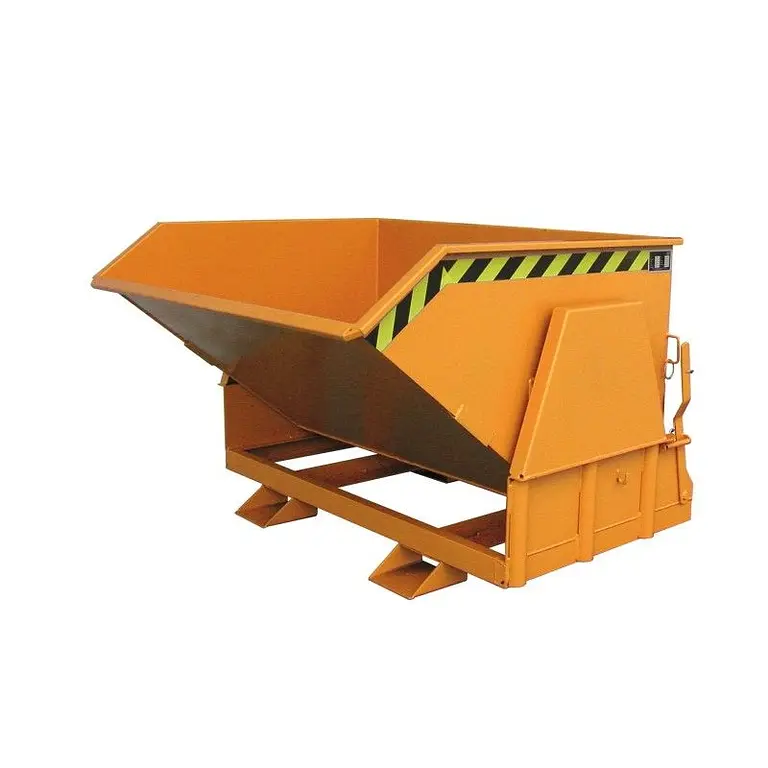 Contenedor basculante, pintado, Amarillo naranja