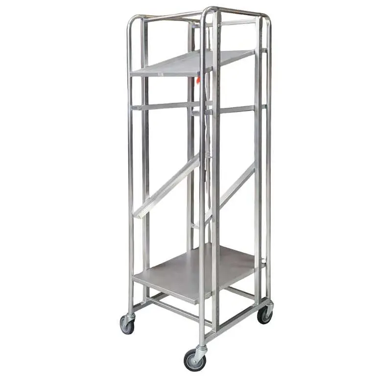 Truck with tilted shelves