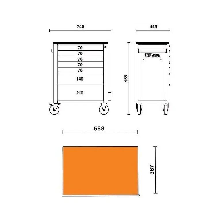 Mobile drawer 7 drawers tools
