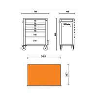 Mobile drawer 7 drawers tools