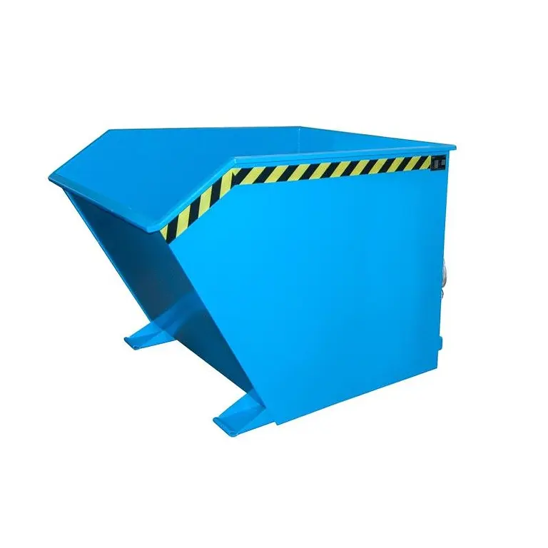 Contenedor basculante, pintado, Azul claro