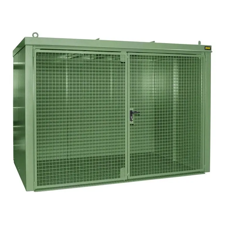 Gas cylinder storage container painted green