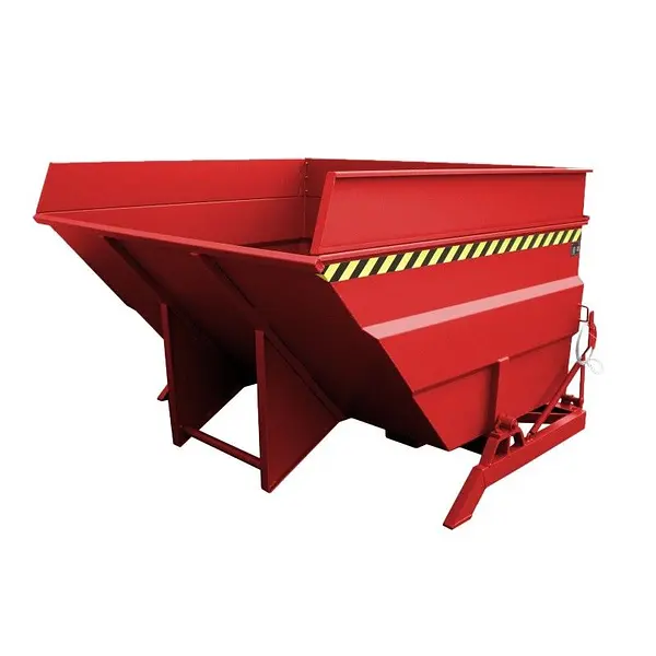 Contenedor basculante, pintado, Rojo fuego