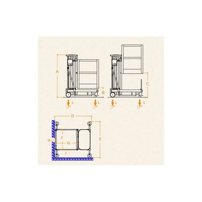 Plataforma Elevadora Manual 200kg a 5,25m Elevación