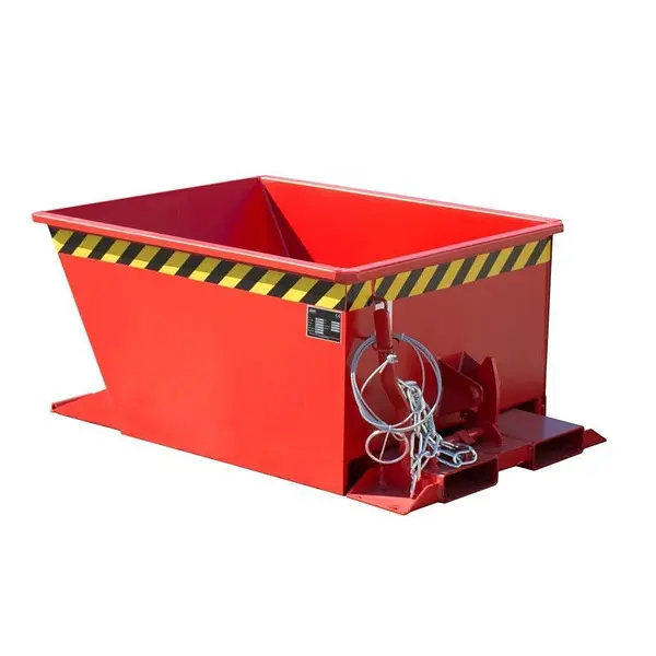 Contenedor basculante, pintado, Rojo fuego
