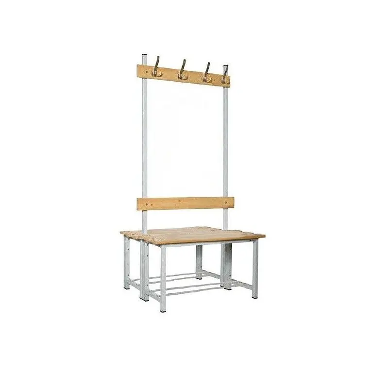 Changing room bench Double with Percher