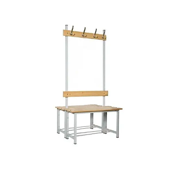 Changing room bench Double with Percher