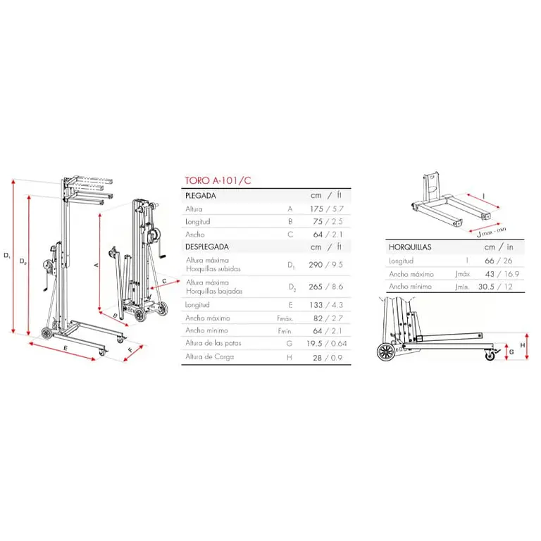 Toro 50-452/10A front lift 150 kg 4100 mm