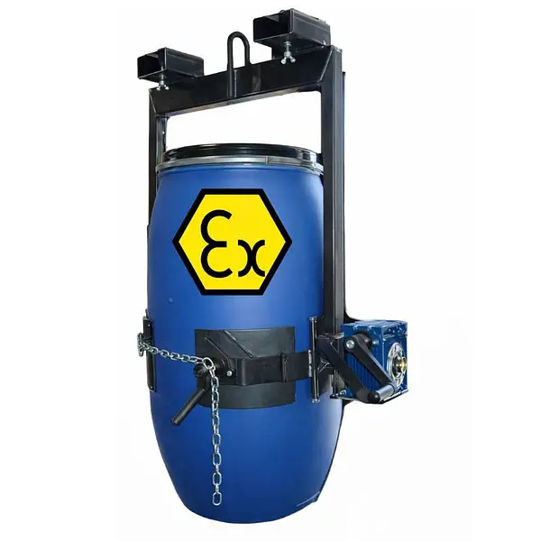 Implemento de grúa con cadena ATEX para tambores