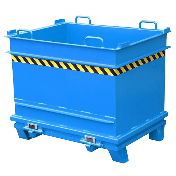 Contenedor de materiales de construcción, pintado, azul claro