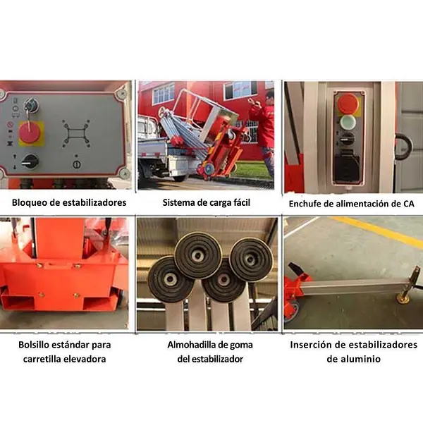 Plataforma Elevadora mástil vertical 12m-120kg (batería)