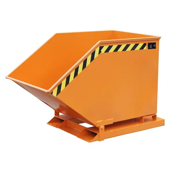 Contenedor basculante para virutas, pintado, amarillo anaranjado