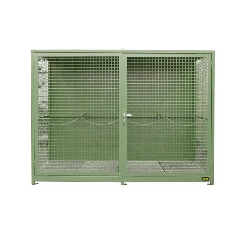 Contenedor de cilindros de gas (piso de rejilla), pintado, verde Reseda
