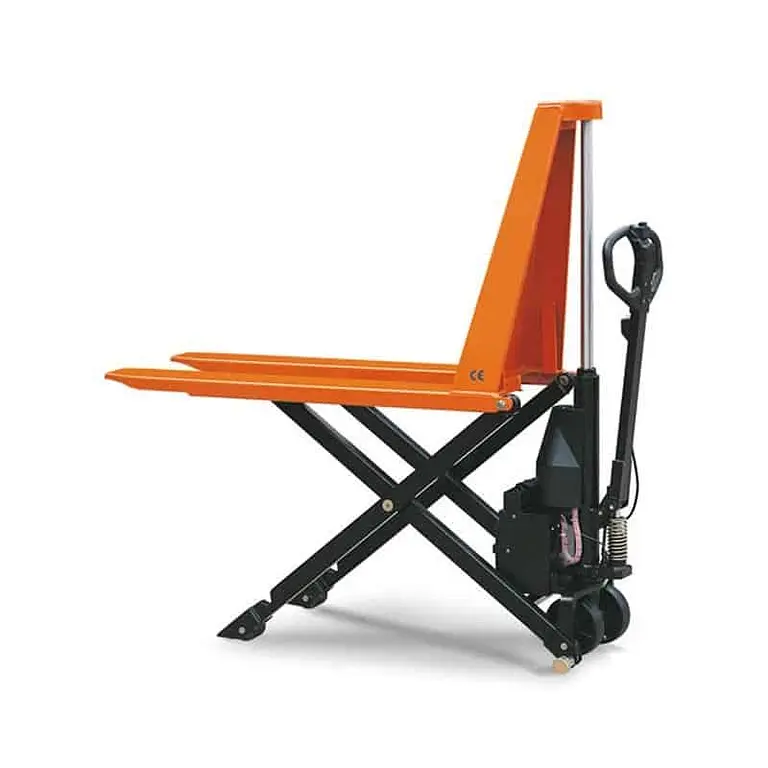 1000 kg electric scissor pallet truck 800 mm lift height with 540 x 1170 mm forks