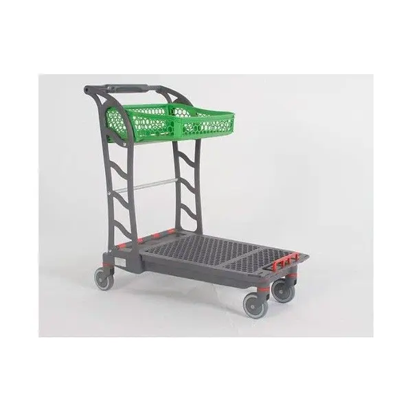 Self-service plastic cart with basket