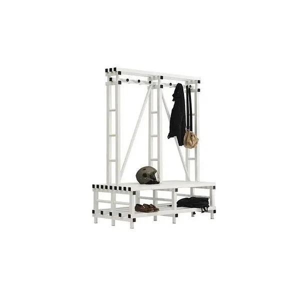 Double bank with PVC hanger and shelf for dresses