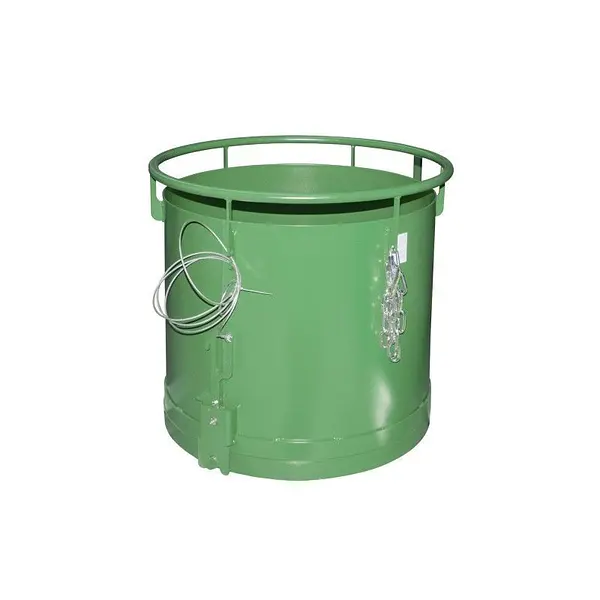 Contenedor cilíndrico, pintado, verde Reseda