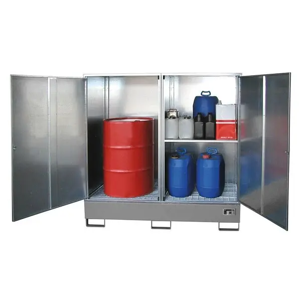 Hazardous materials storage cabinet painted mouse grey