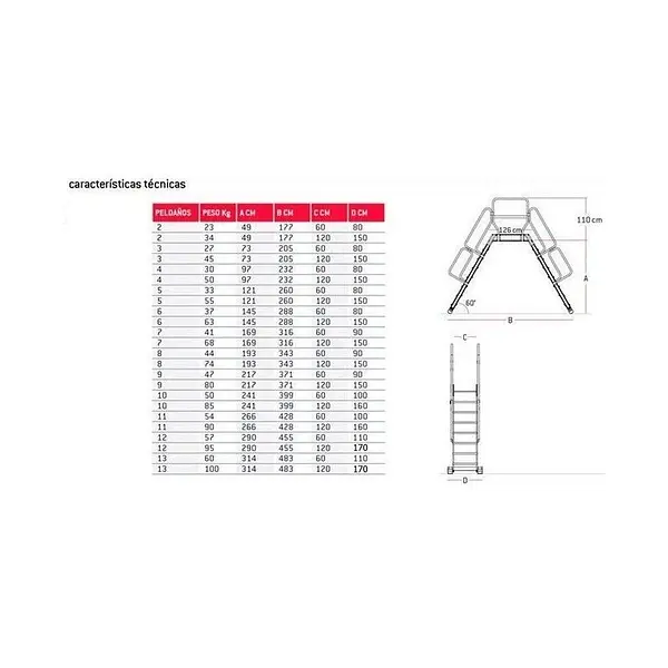 Ladder Crossbridge aluminum staircase with anti-slip platform