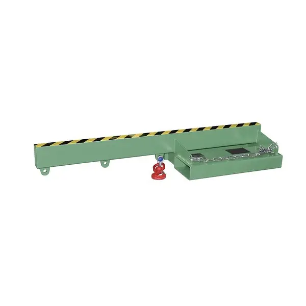 Forklift charging arm painted green silk
