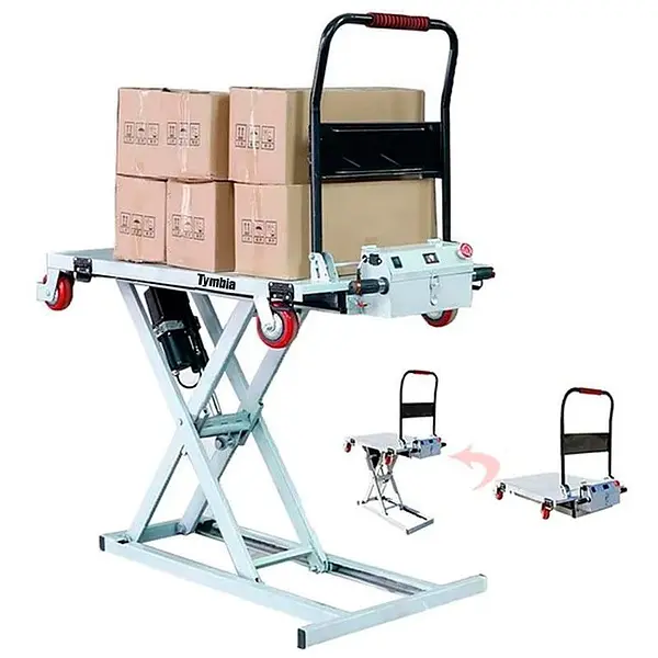 Mesa Elevadora de tijera Eléctrica con carro manual 300kg (120x70)