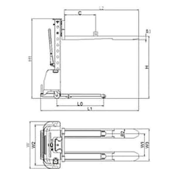 Apilador Autoportante 500kg a 1300mm 12V/45Ah