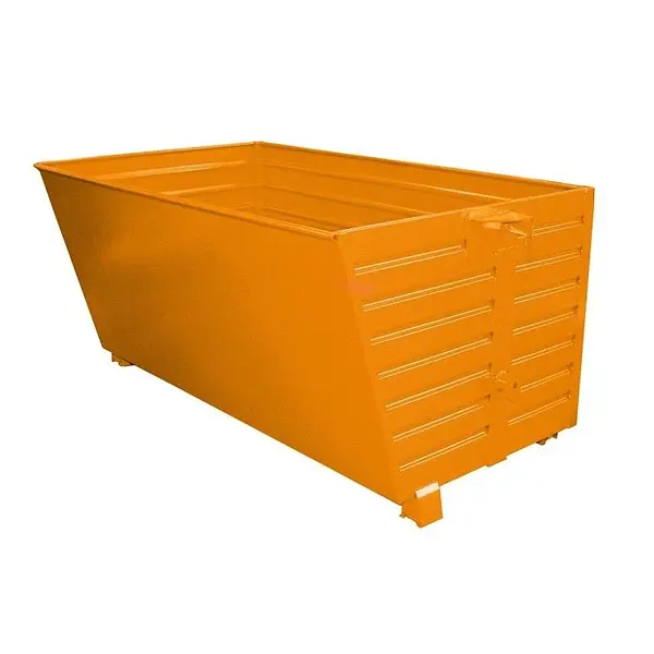 Contenedor apilable de vuelo pintado en naranja amarillo