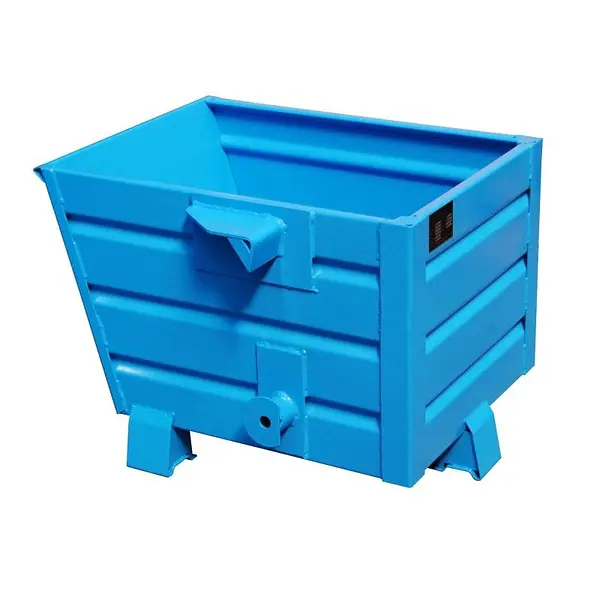 Contenedor apilable de vuelo pintado de azul claro